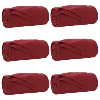 Wohndecken 6 stk. Bordeauxrot 240 x 220 cm 4.28 kg Fleece