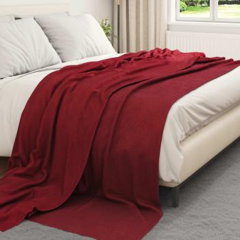 Wohndecken 6 stk. Bordeauxrot 240 x 220 cm 4.28 kg Fleece