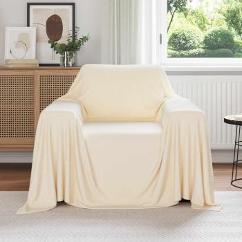 ARDEBO.de - Wohndecken 6 stk. Creme 210 x 140 cm 2.48 kg Fleece