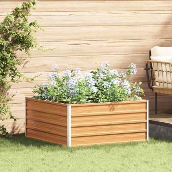 ARDEBO.de - Hochbeet Hellbraun 100 x 100 x 45 cm Verzinkter Stahl