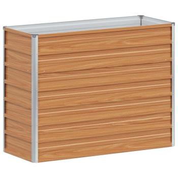 Hochbeet Hellbraun 100 x 40 x 77 cm Verzinkter Stahl