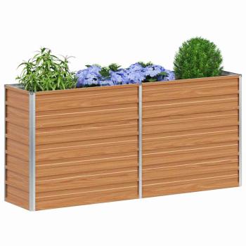Hochbeet Hellbraun 160 x 40 x 77 cm Verzinkter Stahl