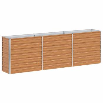 Hochbeet Hellbraun 240 x 40 x 77 cm Verzinkter Stahl