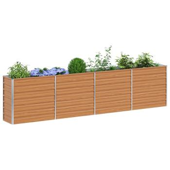 Hochbeet Hellbraun 320 x 40 x 77 cm Verzinkter Stahl