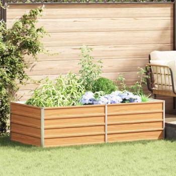 ARDEBO.de - Hochbeet Hellbraun 160 x 80 x 45 cm Verzinkter Stahl