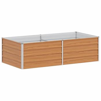 Hochbeet Hellbraun 160 x 80 x 45 cm Verzinkter Stahl
