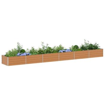 Hochbeet Hellbraun 600 x 80 x 45 cm Verzinkter Stahl