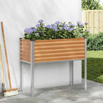 ARDEBO.de - Gartenblumentopf Hellbraun 100 x 45 x 90 cm Verzinkter Stahl