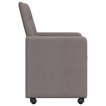 Esszimmerstühle mit Rollen 2 Stk. Stoff Taupe 58 x 65 x 94 cm