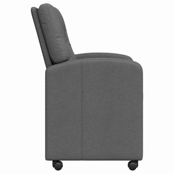 Esszimmerstühle mit Rollen 2 Stk. Stoff Dunkelgrau