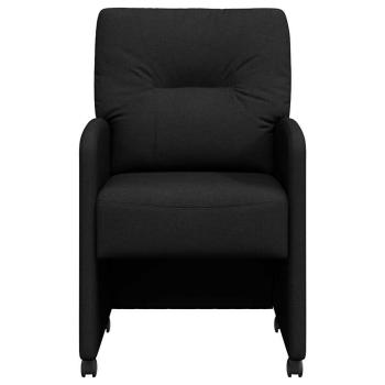 Esszimmerstühle mit Rollen 2 Stk. Stoff Schwarz 57 x 67 x 95 cm