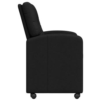 Esszimmerstühle mit Rollen 2 Stk. Stoff Schwarz 57 x 67 x 95 cm