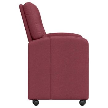 Esszimmerstühle mit Rollen 2 Stk. Stoff Weinrot 57 x 67 x 95 cm