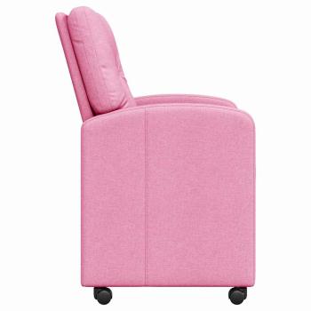 Esszimmerstühle mit Rollen 2 stk. Stoff Rosa 57 x 67 x 95 cm