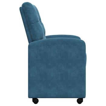 Esszimmerst?hle mit Rollen 2 stk. Samt Blau 58 x 67 x 97 cm