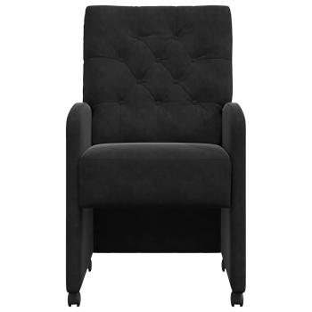 Esszimmerstühle mit Rollen 2 Stk. Samt Schwarz 58 x 67 x 97 cm