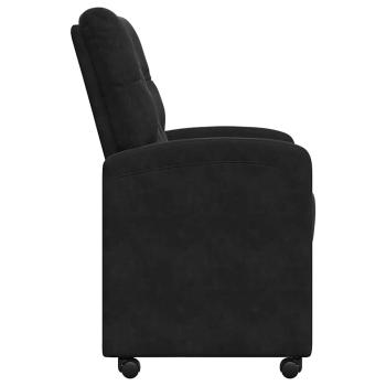 Esszimmerstühle mit Rollen 2 Stk. Samt Schwarz 58 x 67 x 97 cm