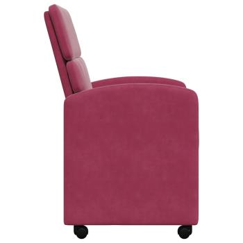 Esszimmerstühle mit Rollen 2 Stk. Samt Weinrot 58 x 65 x 98 cm