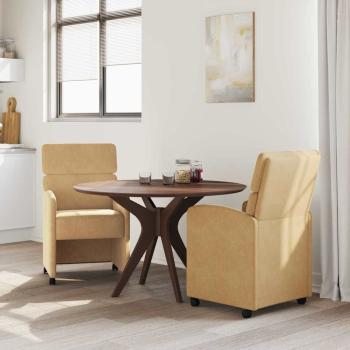 Esszimmerstühle mit Rollen 2 Stk. Samt Braun 58 x 65 x 98 cm