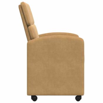 Esszimmerstühle mit Rollen 2 Stk. Samt Braun 58 x 65 x 98 cm