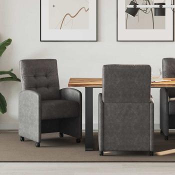 ARDEBO.de - Esszimmerstühle mit Rollen 2 Stk. Kunstleder Schwarz