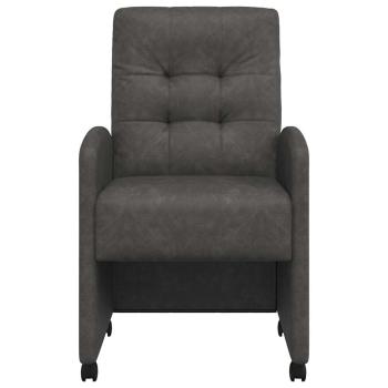 Esszimmerstühle mit Rollen 2 Stk. Kunstleder Schwarz