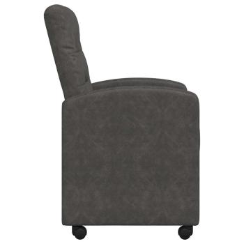Esszimmerstühle mit Rollen 2 Stk. Kunstleder Schwarz