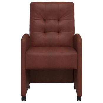 Esszimmerstühle mit Rollen 2 Stk. Kunstleder Glänzendes Braun