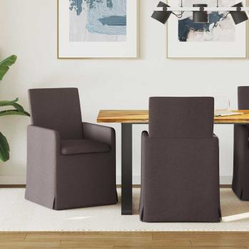 ARDEBO.de - Esszimmerstühle 2 Stk. Stoff Dunkelbraun 57 x 67 x 95 cm