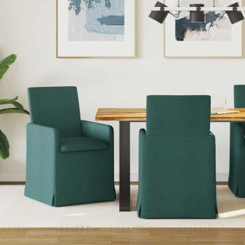 ARDEBO.de - Esszimmerstühle 2 Stk. Stoff Dunkelgrün 57 x 67 x 95 cm