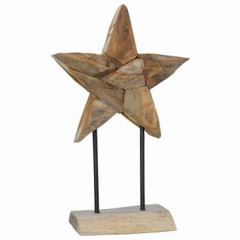 Weihnachtsstern Braun 31 x 15 x 46 cm Massivholz Teak