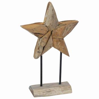 Weihnachtsstern Braun 31 x 15 x 46 cm Massivholz Teak