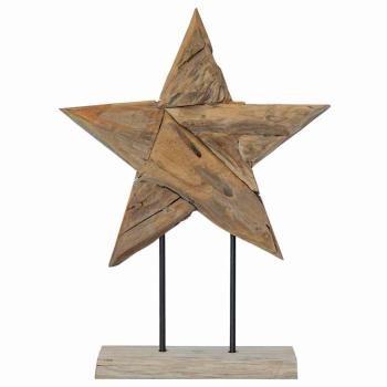 Weihnachtsstern Braun 43,5 x 13,5 x 59 cm Massivholz Teak