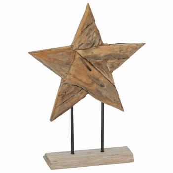 Weihnachtsstern Braun 43,5 x 13,5 x 59 cm Massivholz Teak