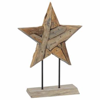 Weihnachtsstern Braun 43,5 x 13,5 x 59 cm Massivholz Teak