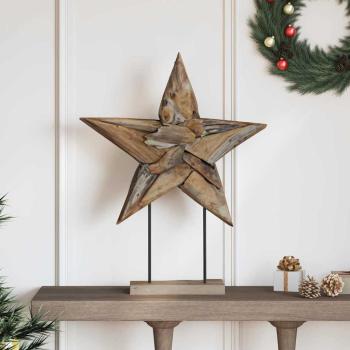ARDEBO.de - Weihnachtsstern LEDs Braun 59,5 x 18 x 74 cm Massivholz Teak