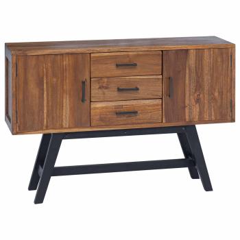 TV-Ständer 110 x 30 x 75 cm Natur Massivholz Teak