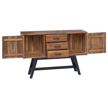 TV-Ständer 110 x 30 x 75 cm Natur Massivholz Teak