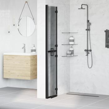 Walk-In Duschwand Schwarz 70 x 6,5 x 190 cm