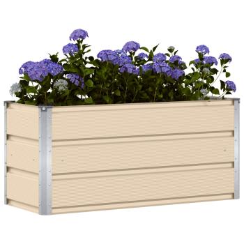 Pflanzkübel Elfenbein 100 x 40 x 45 cm Stahl