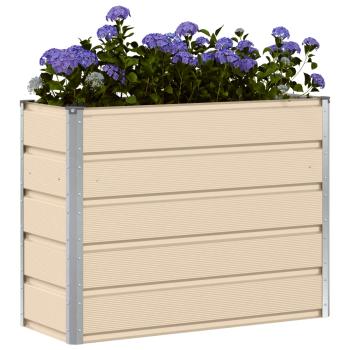 Pflanzkübel Elfenbein 100 x 40 x 75 cm Stahl