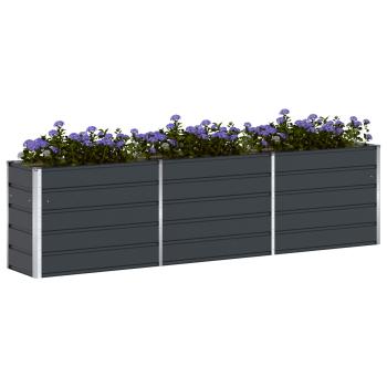 Pflanzkübel Anthrazit 290 x 50 x 75 cm Verzinkter Stahl