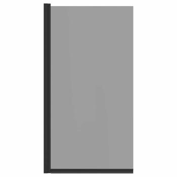 Bad-Duschschirm Schwarz 68 x 130 cm Gehärtetes Glas
