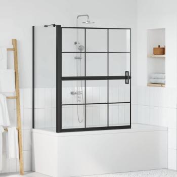 ARDEBO.de - Bad-Duschschirm Schwarz und Transparent 100 x 68 x 128 cm