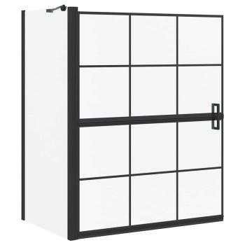 Bad-Duschschirm Schwarz und Transparent 100 x 68 x 128 cm