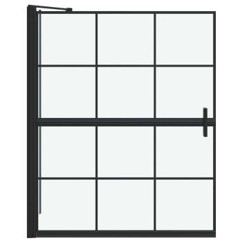 Bad-Duschschirm Schwarz und Transparent 100 x 68 x 128 cm