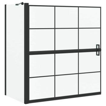 Bad-Duschschirm Schwarz und Transparent 116 x 68 x 128 cm