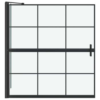 Bad-Duschschirm Schwarz und Transparent 116 x 68 x 128 cm