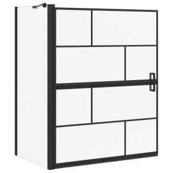 Bad-Duschschirm Schwarz und Transparent 100 x 68 x 128 cm