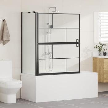 Bad-Duschschirm Schwarz und Transparent 100 x 68 x 128 cm